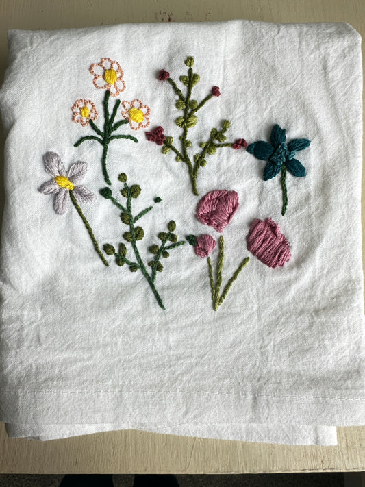 Olive's Floral Tea Towel