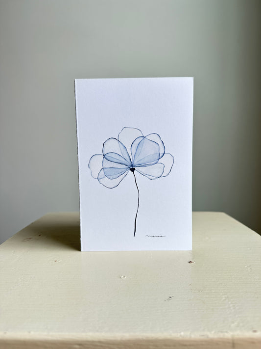 Pressed Blue Flower Greeting Card