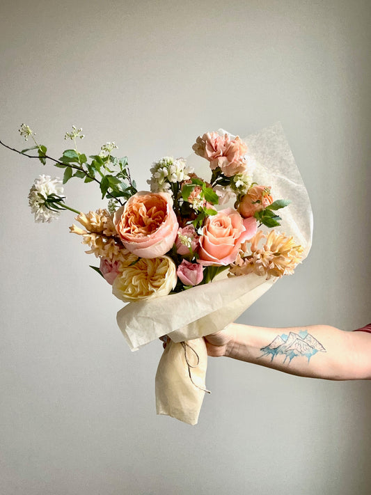 Elegant Hand-Tied Wrapped Bouquet