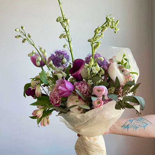 Elegant Hand-Tied Wrapped Bouquet